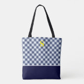 Klassisches blaues Gingham-Monogramm Tasche (Rückseite)