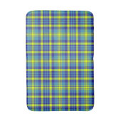 Klassisches Blaues Kariertes Tartan Muster Badematte (Vorderseite Vertikal)