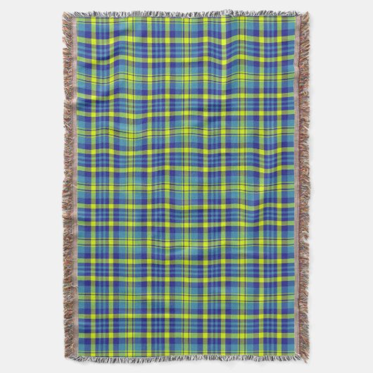Klassisches Blaues Kariertes Tartan Muster Decke (Vorderseite Vertikal)