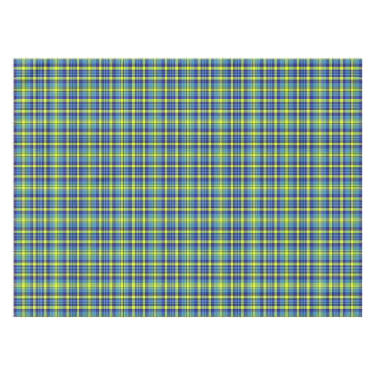 Klassisches Blaues Kariertes Tartan Muster Tischdecke (Vorderseite (Horizontal))