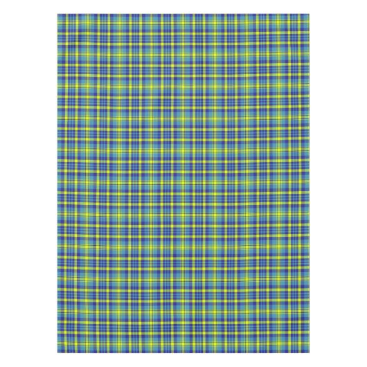 Klassisches Blaues Kariertes Tartan Muster Tischdecke (Vorderseite)