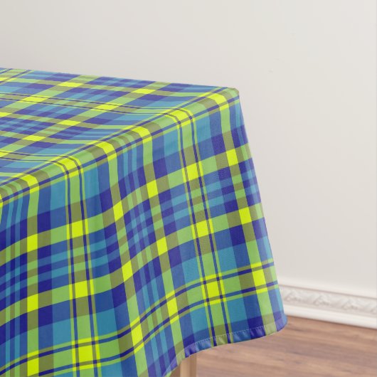 Klassisches Blaues Kariertes Tartan Muster Tischdecke (Beispiel)