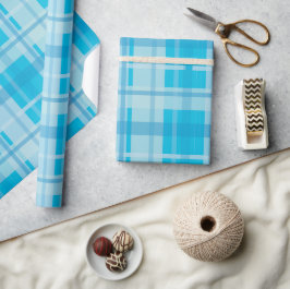 Klassisches blaues Kariertes Wrapping Paper Geschenkpapier