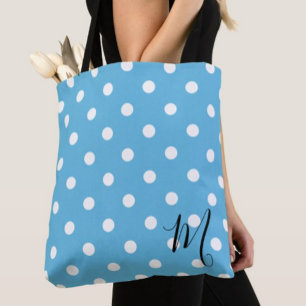 Klassisches Blaues Punkte-Muster Einkaufen Tasche