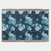 Klassisches blaues Rosen-Muster Decke (Vorderseite)