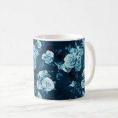 Klassisches blaues Rosen-Muster Kaffeetasse (VorderseiteRechts)