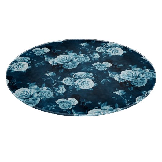Klassisches blaues Rosen-Muster Schneidebrett (Ecke)