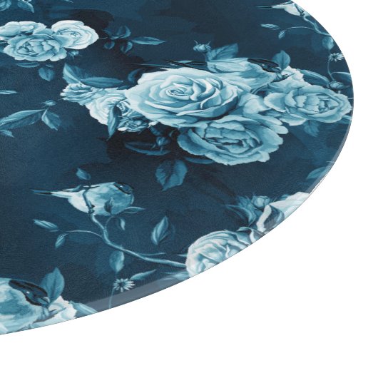 Klassisches blaues Rosen-Muster Schneidebrett (Ecke)