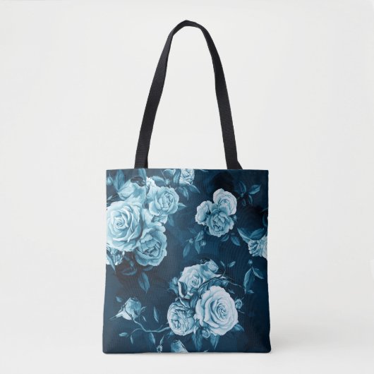 Klassisches blaues Rosen-Muster Tasche (Vorderseite)