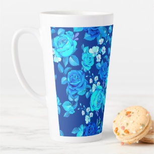 Klassisches Blaues Rosenblumenmuster-87600 Milchtasse