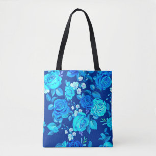 Klassisches Blaues Rosenblumenmuster-87600 Tasche