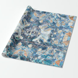 Klassisches blaues Tan Ethnic Design Geschenkpapier