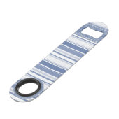 Klassisches Blaues Variablenmuster Geometrisches M Speed Flaschenöffner (Rückseite Schrägansicht)