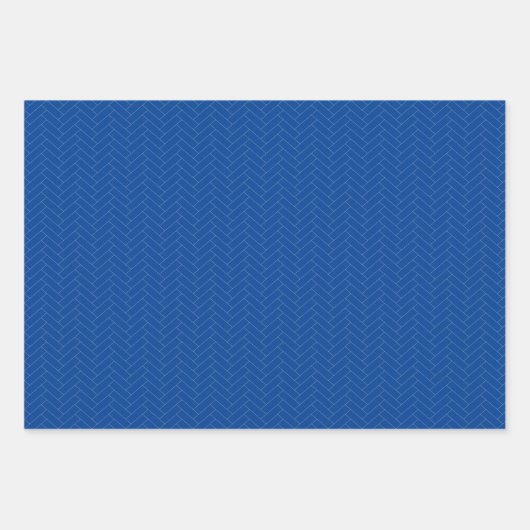Klassisches Blaugraues Herringbone-Muster Geschenkpapier Set (Vorderseite 3)
