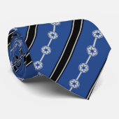 Klassisches blaugraues schwarzes Muster für Regime Krawatte (Gerollt)