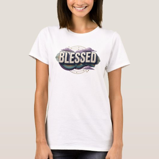 Klassisches BLESSED Designer-Grafik T-Shirt (Vorderseite)