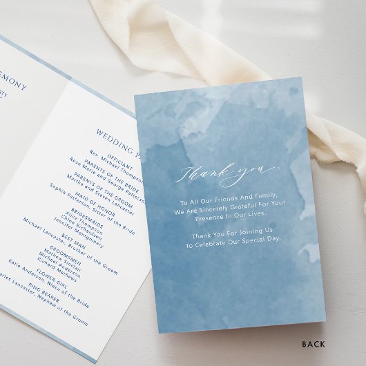 Klassisches, Blue Monogram Folded Zeremony Program