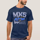 Klassisches Blue MX5 Miata mit Pop-Up-Scheinwerfer T-Shirt (Vorderseite)