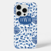 Klassisches Blue & White Antique Chinoiserie Monog Case-Mate iPhone Hülle (Rückseite)