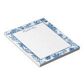 Klassisches Blue-White-Floral-Notepad Notizblock (angewinkelt)