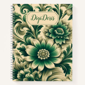 Klassisches Blumen-Hardcover-Notizbuch mit individ Notizblock