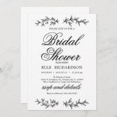 Klassisches Blumengeschmack und elegantes Brautpar Einladung (Vorne/Hinten)