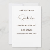 Klassisches Blumenmuster, braun Save the Date Einladung (Rückseite)