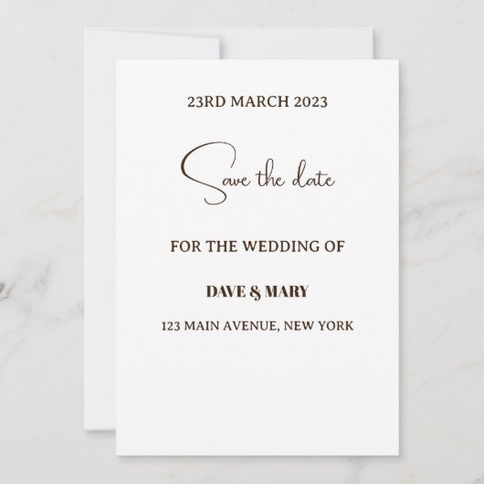 Klassisches Blumenmuster, braun Save the Date Einladung (Rückseite)