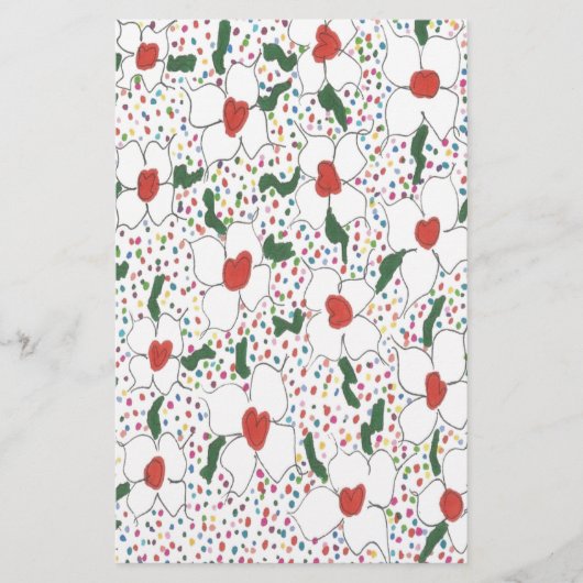 Klassisches Blumenmuster Briefpapier (Vorderseite)