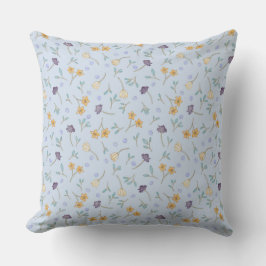 Klassisches Blumenmuster Gelbes Lila Muster Kissen