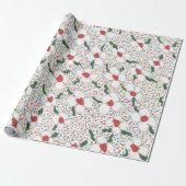 Klassisches Blumenmuster Geschenkpapier (Ungerollt)