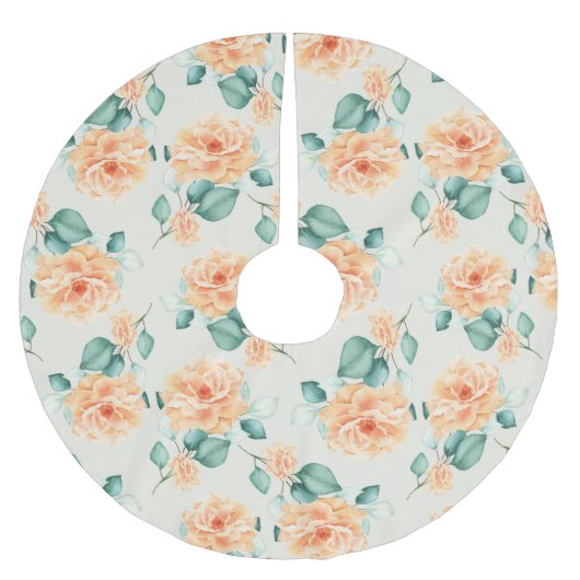 Klassisches Blumenmuster Polyester Weihnachtsbaumdecke (Vorderseite)