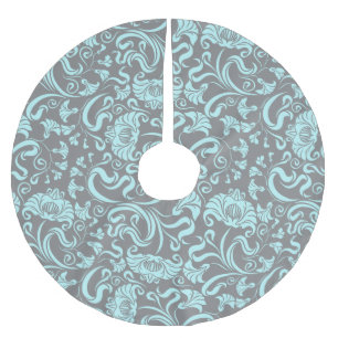 Klassisches Blumenmuster Polyester Weihnachtsbaumdecke
