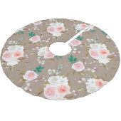 Klassisches Blumenmuster Polyester Weihnachtsbaumdecke (Schrägansicht)