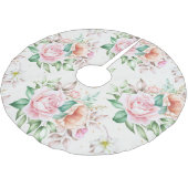 Klassisches Blumenmuster Polyester Weihnachtsbaumdecke (Schrägansicht)