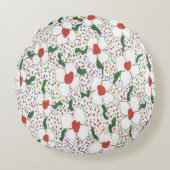 Klassisches Blumenmuster Rundes Kissen (Vorderseite)