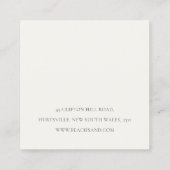 Klassisches Blush Pink Monogram, Blumenkronen-Wapp Quadratische Visitenkarte (Rückseite)