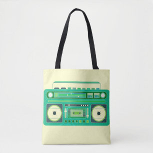 Klassisches Boom-Box-Vintage-Bild Tasche