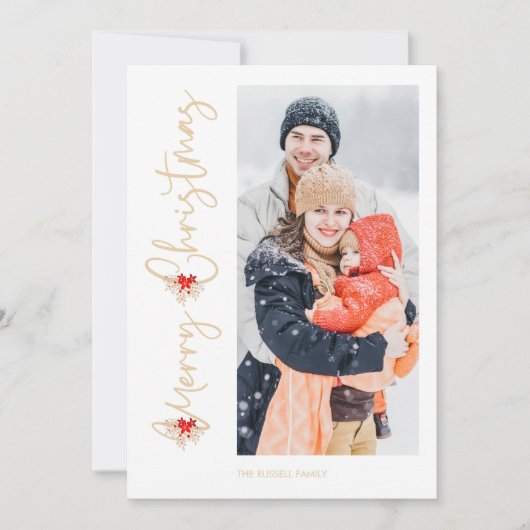 Klassisches Botanisches Bouquet Frohe Weihnachts-F (Vorderseite)