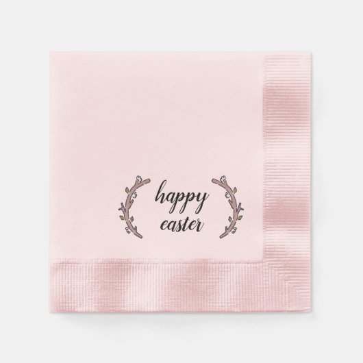 Klassisches botanisches glückliches Ostern Serviette (Vorderseite)