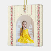 Klassisches Botanisches Jährliches Keepake-Foto Keramikornament (Links)