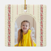 Klassisches Botanisches Jährliches Keepake-Foto Keramikornament (Rückseite)