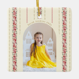 Klassisches Botanisches Jährliches Keepake-Foto Keramikornament