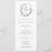 klassisches botanisches monogrammiertes Hochzeitsw Programm (Vorderseite)