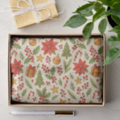 Klassisches Botanisches Poinsettia Blumenmuster Seidenpapier (Geschenk)