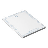 Klassisches botanisches Toile-Monogramm Französisc Notizblock (angewinkelt)