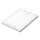 Klassisches botanisches Toile-Monogramm Französisc Notizblock (Rotiert)