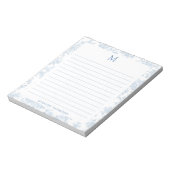 Klassisches botanisches Toile-Monogramm Französisc Notizblock (Rotiert)