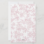 Klassisches botanisches Toile-Monogramm Rot Briefpapier (Rückseite)