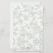 Klassisches botanisches Toile-Monogramm Sagegrün Briefpapier (Rückseite)